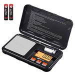 Brifit Digital Pocket Scale, Precision Mini Scale with Backlit LCD, PCS, Tare Function, 200g/0.01g Digital Scale with 50g Calibration Weights for Chiristmas Gift (Batteries, Tweezers Included)