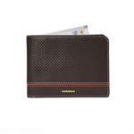 MOKOBARA Stash Slim Bifold Wallet for Men | Geometric Textured | Genuine Leather | RFID Protected | Holds Up to 6 Cards | Single Currency Compartment | Ka-Ching (Brown)