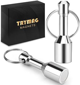 TRYMAG Keychain Magnets for Testing Brass, 2 Pack Neodymium Pocket Keychain with Strong Magnetic Rare Earth, Gold Silver Jewelry Test Magnet Hanging Keys Holder