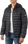 Alpine Swiss Milo Mens Hooded Puffer Jacket Down Alternative Lightweight Packable Coat Black 2XL