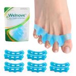 Welnove Toe Separators for Women, Toe Spacers, Toe Straightener for Women Men -Bunion Corrector Toe Stretcher for Hammertoe Yoga Practice,Medium(5 Pair)