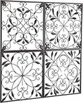 Sunjoy Darrow Four Panel Metal Wall Art, Brown