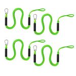 DockMoor Dock Lines with Hook - Boat Bungee Dock Lines 4 Pack 4 - 5.5 ft Boat Accessories Perfect for PWC,Jet Ski,Pontoon,Seadoo,Kayak - Yellow&Green