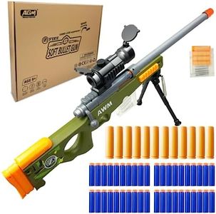 AGM MASTECH Pistolet Blaster Lanceur de Coques, 40 fléchettes Officielles, Clip 4 fléchettes, 2 Magazines, Jeu de Jouets Blaster pour garçons, Enfants et Adultes (Vert