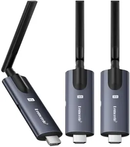 Lemorele Wireless HDMI Transmitter and 2 Receivers,Support Wireless Receiving APP TuTuPlay 2.4/5G 656ft 1080P HD,for Streaming Video&Audio to HDTV/Projector/Tablet/Mobile from Laptop/TV-Box/Blu-ray