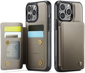 Vinich for iPhone 14 Pro Wallet Case with Card Holder, RFID Blocking Credit Slots Kickstand Shockproof Phone Cover for Women Men, Gray