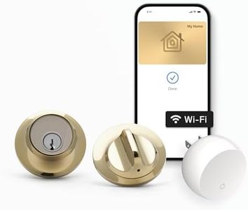 Level Lock+ WiFi Deadbolt Smart Lock - World's Smallest Smart Lock Plus Apple Home Key - Lock/Unlock Anywhere - Level App for iOS & Android - Works with Apple Home, Alexa, GoogleHome (Polished Brass)