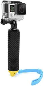 MyGadget Empuñadura para GoPro - Palo Flotante - Flotador Selfie Stick con Tornillo Ajustable Compatible con GoPro Hero 10 9 8 7 Xiaomi Yi – Amarillo