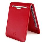 Vaultskin MANHATTAN Slim Bifold Wallet with RFID Protection for Cards and Cash (Carmine Red)