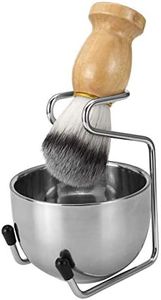 KAPASKI Mens Shaving Brush Set, Badger Hair Shaving Brush, Stainless Steel Shaving Stand, Shaving Bowl & Razor Holder