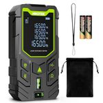 NIKOTEK Laser Distance Meter 50m/165ft,Laser Measure with 2 Bubble Levels IP54 Portable Digital Measure Tool Range Finder with Large LCD Backlit Display (2*Battery Include)