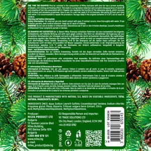 Milva Pine Tar Shampoo 500ml – Natural Anti-Dandruff for Seborrheic Dermatitis, Psoriasis, Dry Itchy Scalp