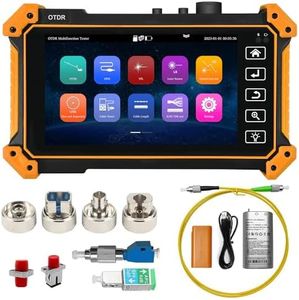 OTDR Fiber Tester, WANLUTECH 1310/1550nm 26/24dB 5.55 inches Touchscreen OTDR Tester Built-in VFL OPM LS(Light Source) Event Map OLT (Optical Loss Test) Functions RJ45 Cable Tester Network Tools