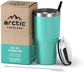 Arctic Tumblers Stainless Steel Camping & Travel Tumbler with Splash Proof Lid and Straw, Double Wall Vacuum Insulated, Premium Insulated Thermos (30 oz Tumbler, Matte Turquoise Powder Coat)