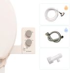 TUSHY Spa Self-Cleaning Warm Water Bidet Attachment with Adjustable Nozzle Angle and Pressure Control. Easy DIY Home Install, Requires Sink Access for Water Temperature Control (Biscuit/Platinum)