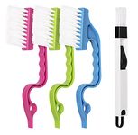 LEOBRO Hand-held Groove Gap Cleaning Tools Door Window Track Cleaning Brushes Air Conditioning Shutter Cleaning Brushes Pack of 4