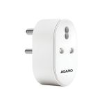 AGARO Regency 16A Wi-Fi Smart Plug with Energy Monitoring & App Control, Compatible with Alexa & Google Assistant, Voice Control for Geyser, AC & Other Heavy Appliances, Timer & Scheduling, White