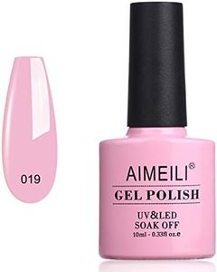 AIMEILI Soak Off U V LED Hema Free Pink Gel Nail Polish - Cake Pop (019) 10ml