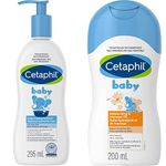 Cetaphil Baby Eczema Calming Moisturizer, 295ml & Baby Moisturizing and Massage Oil with Organic Calendula - 99% Natural - Paraben, Colourant and Mineral Oil Free, 200ml