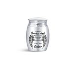 Luluadorn I Have a Guardian Angel Small Cremation Urn Ashes Holder Keepsake Urn for Dad Mom Grandma Grandpa Memorial (Sister)