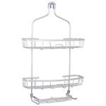 Zenna Home NeverRust Rustproof Shower Caddy, 2 Shelves and Soap Tray, Aluminum, Satin Chrome, 2-Shelf, Extra Wide