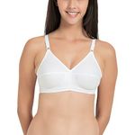 SOUMINIE Women's Cotton Non-Padded Non-Wired Everyday Bra (White_36D)