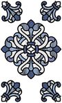 InHome NH2425 Medici Stained Glass Decal, Blue 15 x 9 inches