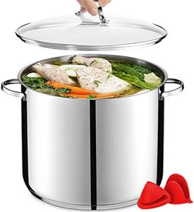 GOURMEX 21 Quart Induction Stock Pot | Stainless Steel Soup Pot with Glass Lid | Heavy Duty Stainless Steel Pot | Compatible with All Heat Sources | Dishwasher Safe