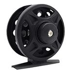 FANGBLUE Ice Fishing Reel ABS 2.4inch(6cm) Mini Fly Wheel for Trout Pike Lightweight Interchangeable Winter Fishing Wheel for Freshwater Saltwater (Black)