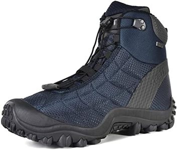 XPETI Men's Winter Snow Boots Lightweight Climbing Shoes Non-Slip Ankle Work Hiker Trekking Trail Boot Navy Blue 10