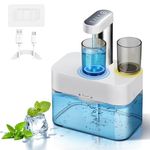 Automatic Mouthwash Dispenser Wall Mount,Contactless Automatic Mouthwash Decanter 550ml(18.6 Oz),Adjustable Water Output,Mouth Washer Container/2 Magnetic Cups/Automatic Cleaning for Kids and Adults