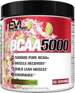 Evlution EVL BCAAs Amino Acids Powder - BCAA Powder Post Workout Recovery Drink and Stim Free Pre Workout Energy Drink Powder - 5g Branched Chain Amino Acids Supplement for Men - Cherry Limeade