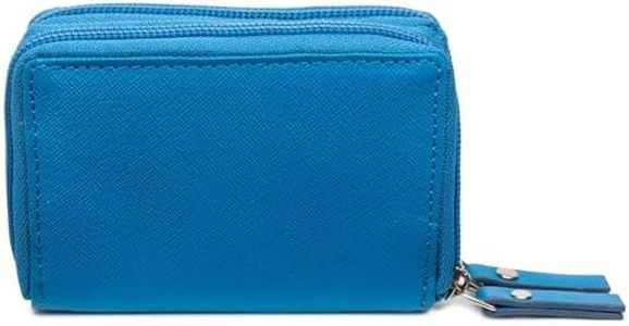 Alpine Swiss Womens Accordion Organizer Wallet Leather Credit Card Case ID Indigo
