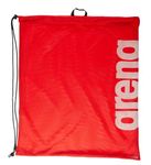 ARENA Swim Gear Drawstring Backpack Pool and Gym Bag, Red, Mesh Bag