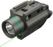 Feyachi LF-58 Green Laser Weapon Light Combo 200 Lumen LED Flashlight Laser with Picatinny Rail Mount for Pistol Handgun Rifle(Nickel)