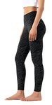 Leovqn Yoga Pants with Pockets Gym Legging Women High Waist Sport Running Workout Tummy Control Leggings - Deep Coal Multi Black M