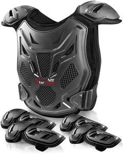 StarknightMT Kids Dirt Bike Gear-Upgraded Thicken Shell Youth Motorcycle Riding Professional Protective Gear Chest Protector Armor Suit for Motocross Cycling Off-Road Motorcycle Dirt Bike Kid, Black