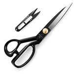 Fabric Scissors 12 Inch(31CM), Dressmaking Sewing Scissors Razor Sharp High Carbon Steel Tailor's Shears for Cutting Fabrics, Leather, Material, Clothes, Altering, Sewing & Tailoring(Black)