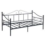 DORAFAIR Metal Day Bed Frame Guest Sofa Bed for Living Room Bed Room, Daybeds with Solid Metal Slat Mattress Platform Base, Black
