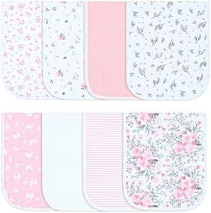 Hakochia Burp Cloths for Baby Boy & Girl Organic Cotton Large Unisex Burp Clothes Extra Absorbent Soft Neutral Burping Rags Spit Up Cloth Sets for Newborns 8 Pack