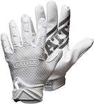 Battle Triple Threat Youth Receiver Gloves - White, Small