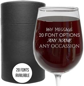 Personalized Mothers Day Stemmed Wine Glass -16oz Etched Wine Glass – Custom Mom Gifts for Women, Customized Mum Engraved Gifts for Her, 40th Birthday, Girlfriend - Your Text Here
