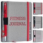 MaLetics – A6 Pocket Fitness Journal – Set 15 Goals, Track 93 Workouts, Measure Progress & Log 24 Personal Records – Sweatproof Design, Daily Planner & Exercise Log Book For Men & Women - Red