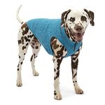 Kurgo K9 Core Dog Sweater | Year-Round Sweater for Dogs | Dog Fleece Vest | Knit Fleece Pet Jacket | Fleece Lining | Lightweight | Zipper Opening for Harness | Adjustable Neck | Coastal Blue (Medium)