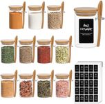 ComSaf12 Pcs Glass Spice Jars with 