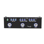 Amuzik Guitar Pedals Effect Digital Modulation Multi Effects Guitar Pedal Delay Ocean Verb Distortion 3-In-1 Pedals True Bypass