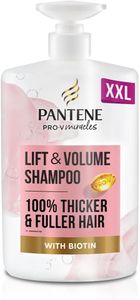Pantene Lift'N'Volume Thickening Shampoo with Biotin, Silicone-Free, 1000ml XL Pump