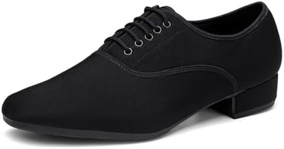 Scarpe da Ballo da Sala da Uomo, Scarpe da Ballo Professionali con Lacci 1Inchs Heel Latin Salsa Tango Shoes,Suede Full Sole,45 EU