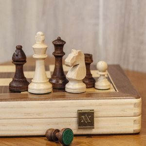 A&A 15" Wooden Chess Set – Classic Folding Board Game