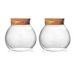 Aurfedes Set of 2 round glass jars 